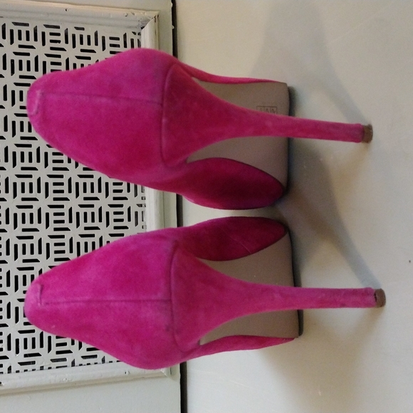 Women's Carvela Kurt Geiger 38 hot rich Barbie pink 5" heel platform pumps - Picture 4 of 6